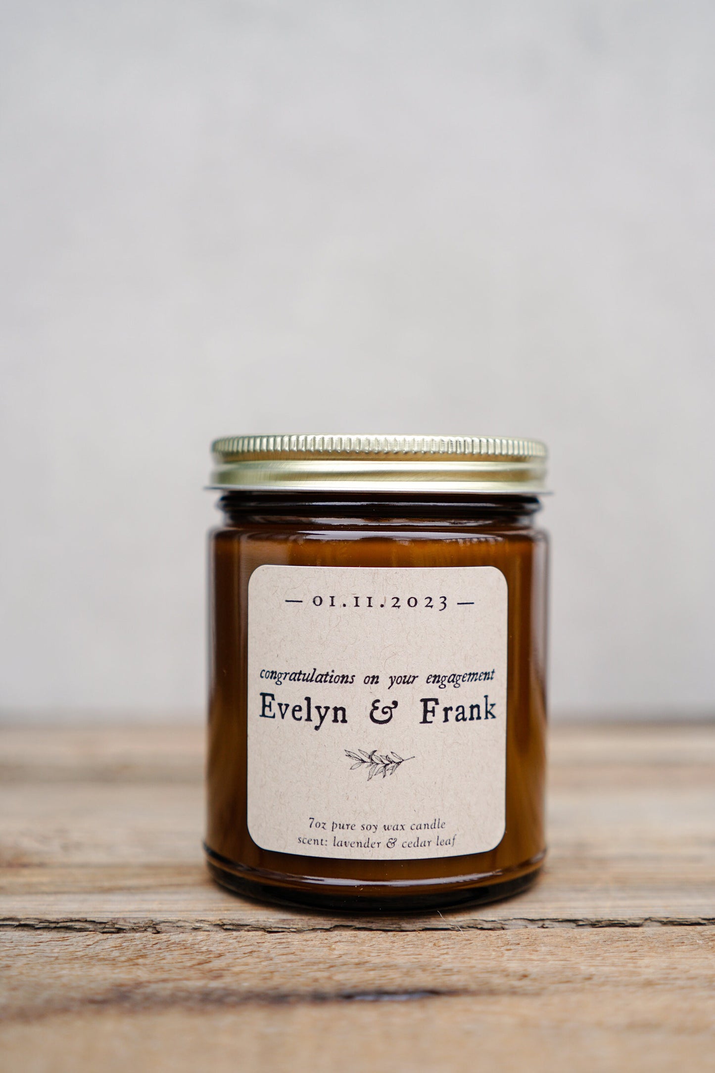Personalized Engagement Gift Candle