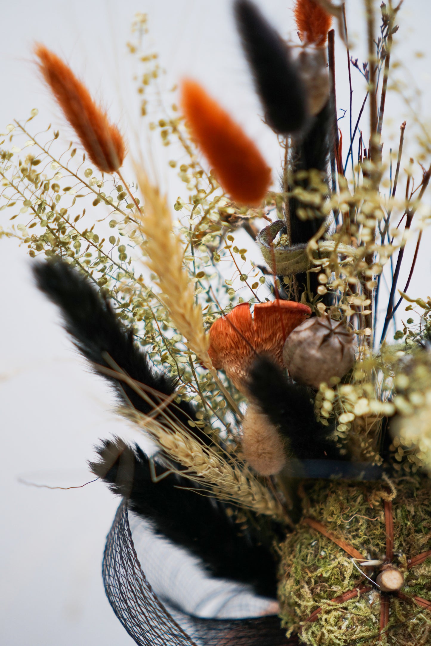 Moss Pumpkin Creepy Halloween Dried Bouquet