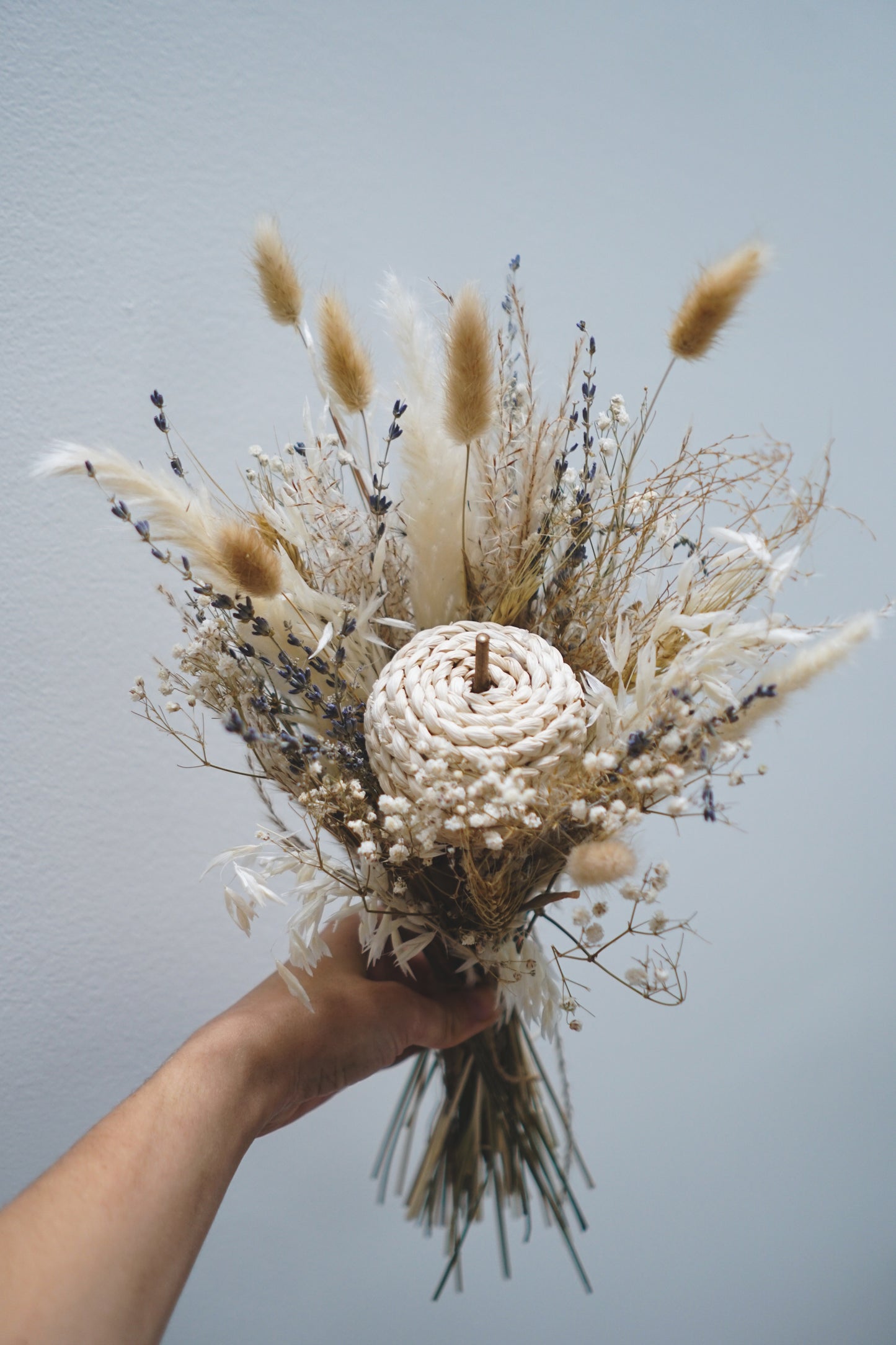 White + Beige Pumpkin Dried Bouquet